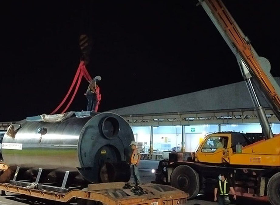 Lifting and positioning of 22 tons Boiler Machine in URC