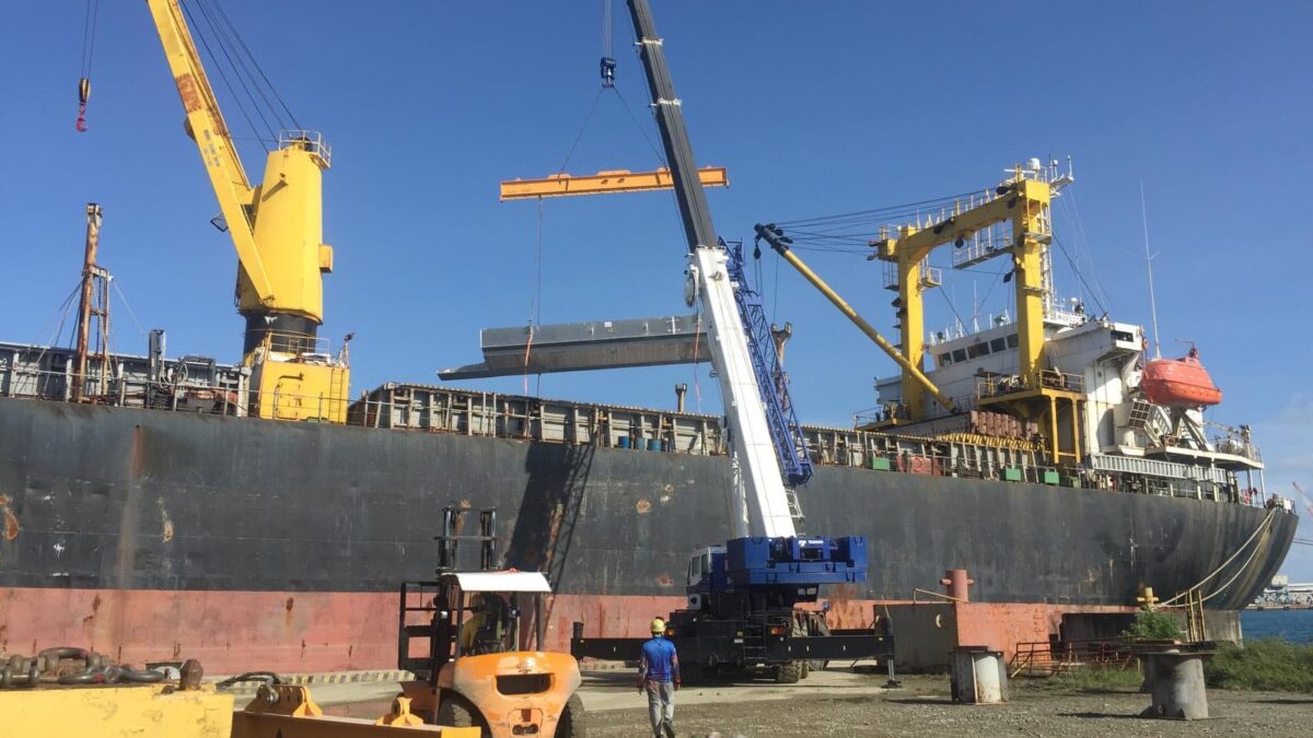 Unloading works in Metaphil Port